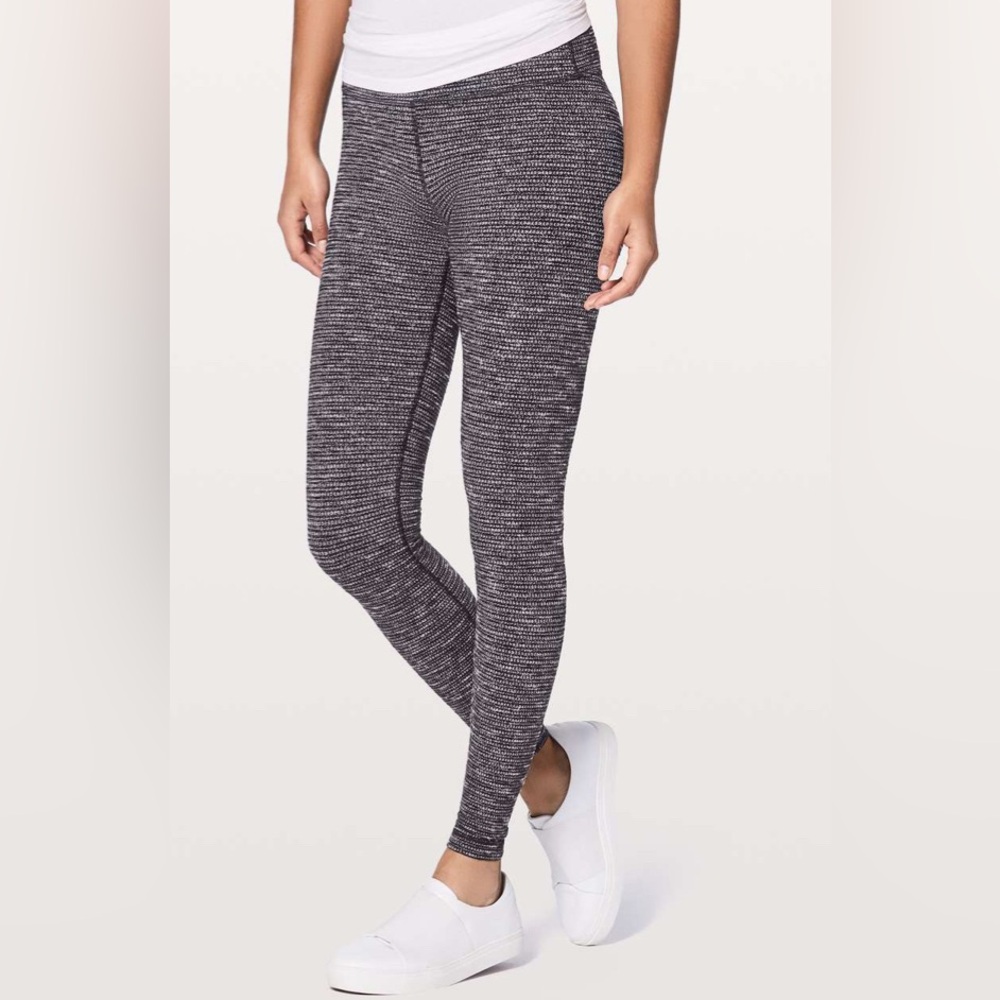 Lululemon Wunder Under Hi Rise Leggings Size 8 Textured Luon 28” Stretch W5AZ9S